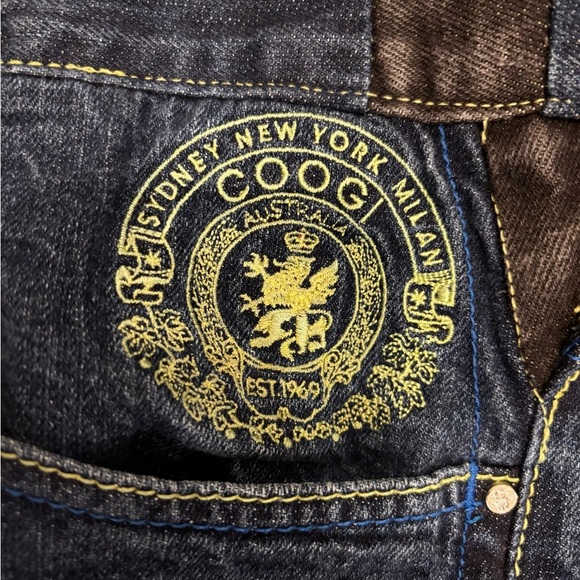 Coogi Australia Vintage Mens Rare. Blue Jeans W38 L34 Embroidered Logo Patch 90s - Picture 3 of 9